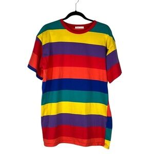 Romwe Rainbow Oversized Casual Crewneck Short Sleeve 90's Y2K T-Shirt Size Small